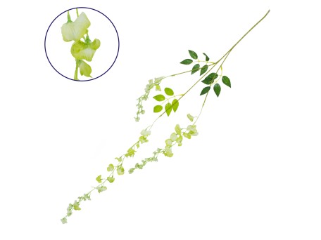 GloboStar® 78007 Τεχνητό Κρεμαστό Φυτό Διακοσμητικών Λουλουδιών με Λαχανί Βιστέρια M22 x Υ110 x Π2cm