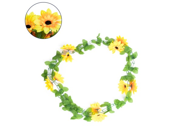 GloboStar® 78115 Τεχνητό Κρεμαστό Φυτό Διακοσμητική Γιρλάντα Λουλουδιών με 10 Κίτρινα Ηλιοτρόπια & Πράσινο Φύλλωμα Μ12 x Π12 x Υ250cm GloboStar® 78115 Τεχνητό Κρεμαστό Φυτό Διακοσμητική Γιρλάντα Λουλουδιών με 10 Κίτρινα Ηλιοτρόπια & Πράσινο Φύλλωμα Μ12 x Π12 x Υ250cm