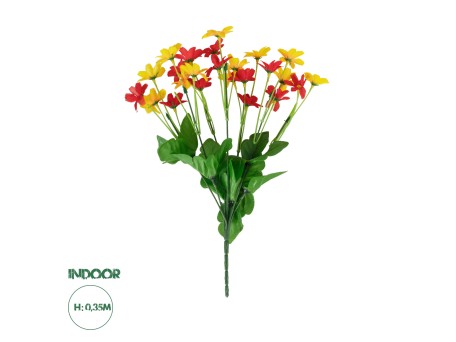 GloboStar® Artificial Garden MARGARET BOUQUET 78207 Τεχνητό Διακοσμητικό Μπουκέτο με Μαργαρίτες M20 x Π20 x Υ35cm
