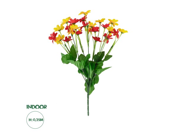 GloboStar® Artificial Garden MARGARET BOUQUET 78207 Τεχνητό Διακοσμητικό Μπουκέτο με Μαργαρίτες M20 x Π20 x Υ35cm