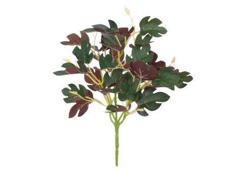 GloboStar® BELLYACHE BUSH 78219 Τεχνητό Φυτό Γιατρόφα - Μπουκέτο Διακοσμητικών Φυτών - Κλαδιών με Φύλλωμα Πράσινο - Κίτρινο - Κόκκινο Υ28cm