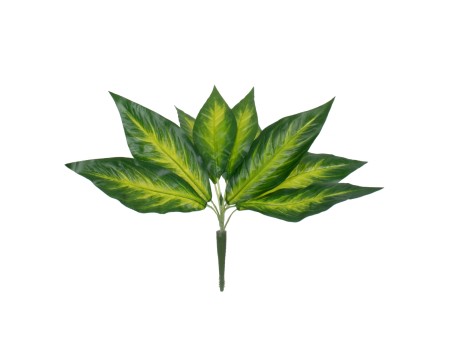 GloboStar® PEACE LILY 78277 Τεχνητό Φυτό Σπαθίφυλλο - Μπουκέτο Διακοσμητικών Φυτών - Κλαδιών με Φύλλωμα Πράσινο - Κίτρινο Υ33cm