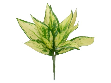 GloboStar® GOLDEN POTHOS 78278 Τεχνητό Φυτό Χρυσός Πόθος - Μπουκέτο Διακοσμητικών Φυτών - Κλαδιών με Φύλλωμα Πράσινο - Κίτρινο Υ26cm