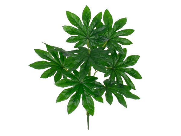 GloboStar® FATSIA 78283 Τεχνητό Φυτό Φάτσια - Μπουκέτο Διακοσμητικών Φυτών - Κλαδιών με Φύλλωμα Πράσινο Υ36cm