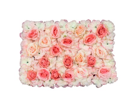 GloboStar® 78301 Συνθετικό Πάνελ Λουλουδιών - Κάθετος Κήπος Τριαντάφυλλο - Αζαλέα Μ60 x Υ40 x Π7cm