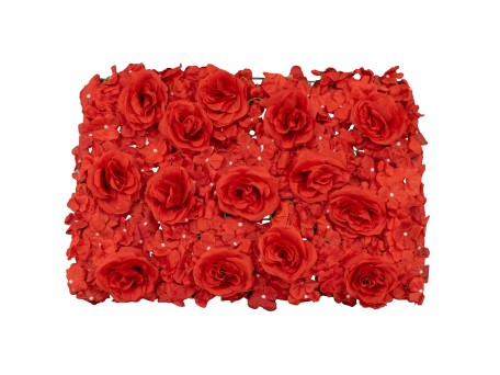 GloboStar® 78310 Συνθετικό Πάνελ Λουλουδιών - Κάθετος Κήπος Τριαντάφυλλο - Ορτανσία Μ60 x Υ40 x Π7cm