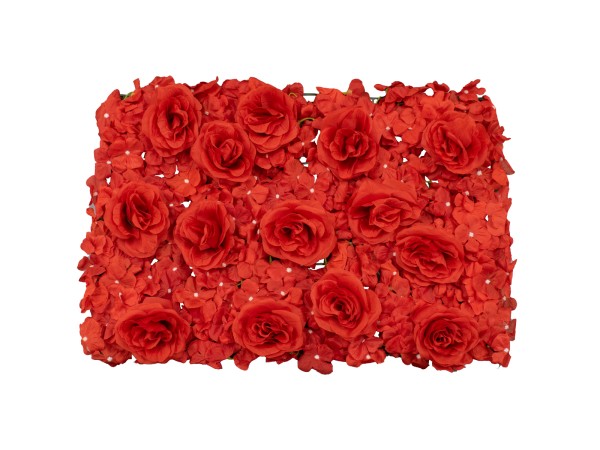 GloboStar® 78310 Συνθετικό Πάνελ Λουλουδιών - Κάθετος Κήπος Τριαντάφυλλο - Ορτανσία Μ60 x Υ40 x Π7cm