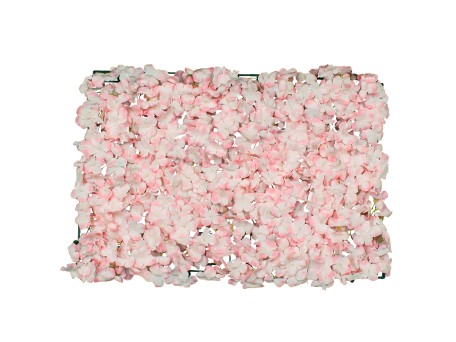 GloboStar® 78314 Συνθετικό Πάνελ Λουλουδιών - Κάθετος Κήπος Ορτανσία Ροζ/Λευκό Μ60 x Υ40 x Π5cm