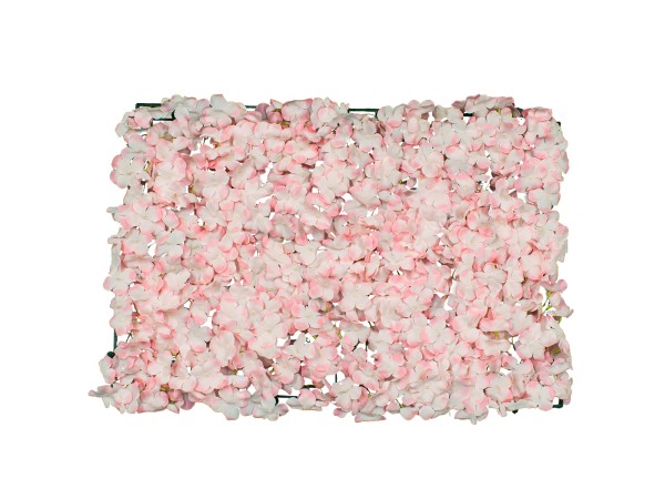 GloboStar® 78314 Συνθετικό Πάνελ Λουλουδιών - Κάθετος Κήπος Ορτανσία Ροζ/Λευκό Μ60 x Υ40 x Π5cm