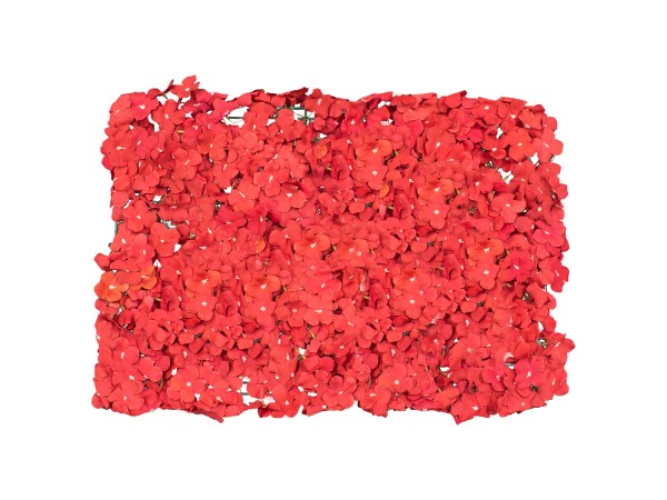 GloboStar® 78316 Συνθετικό Πάνελ Λουλουδιών - Κάθετος Κήπος Ορτανσία Κόκκινο Μ60 x Υ40 x Π5cm