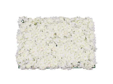 GloboStar® 78319 Συνθετικό Πάνελ Λουλουδιών - Κάθετος Κήπος Ορτανσία Λευκό Μ60 x Υ40 x Π5cm