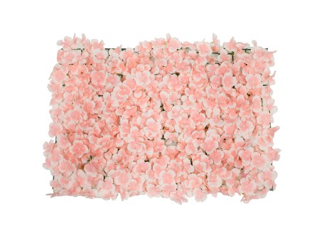 GloboStar® 78325 Συνθετικό Πάνελ Λουλουδιών - Κάθετος Κήπος Ορτανσία Ροζ/Απαλό Ροζ Μ60 x Υ40 x Π5cm