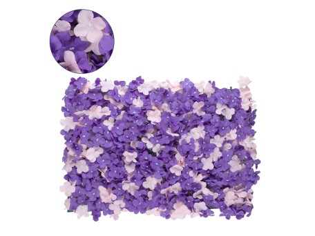 GloboStar® 78329 Artificial - Συνθετικό Τεχνητό Διακοσμητικό Πάνελ Λουλουδιών - Κάθετος Κήπος Ορτανσία - Ροζ - Μωβ Μ60 x Υ40 x Π5cm