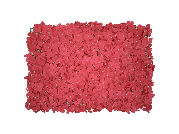 GloboStar® 78330 Συνθετικό Πάνελ Λουλουδιών - Κάθετος Κήπος Ορτανσία Σκούρο Κόκκινο Μ60 x Υ40 x Π5cm