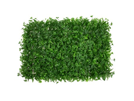 GLOBOSTAR® CLOVER 78411 Τεχνητό Πάνελ Φυλλωσιάς / Κάθετος Κήπος Τριφύλλι & Νάνος Φτέρη - Πράσινο - Μ60 x Π8 x Υ40cm