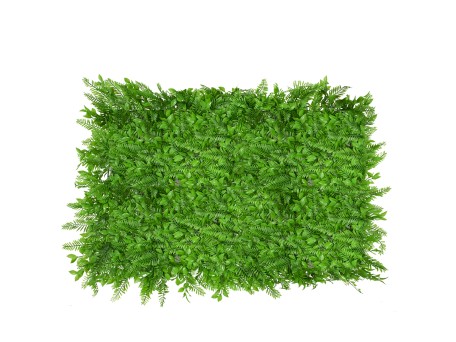 GLOBOSTAR® FERN 78422 Τεχνητό Πάνελ Φυλλωσιάς / Κάθετος Κήπος Βασιλική Φτέρη & Ίληξ - Πράσινο - Μ60 x Π9 x Υ40cm