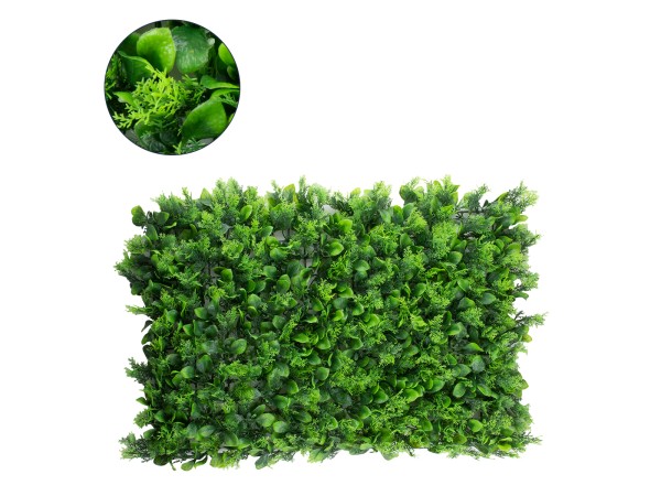 GloboStar® 78426 Artificial - Συνθετικό Τεχνητό Διακοσμητικό Πάνελ Φυλλωσιάς - Κάθετος Κήπος Λέιλαντ - Πράσινο Μ60 x Υ40 x Π9cm