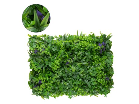 GLOBOSTAR® PEPPEROMIA 78434 Τεχνητό Πάνελ Φυλλωσιάς / Κάθετος Κήπος Πεπερόμια & Ζεβρίνα - Πράσινο - Μ60 x Π9 x Υ40cm