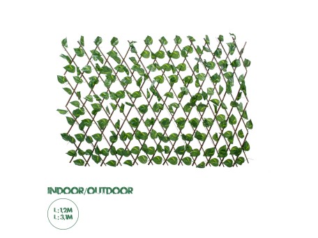 GloboStar® Artificial Garden GOLDEN POTHOS 78496 Πτυσσόμενη Πέργκολα Τεχνητής Φυλλωσιάς - Κάθετος Κήπος Σύνθεση Πόθος Μ110 x Π10 x Υ120cm (min) Μ310 x Π10 x Υ45cm (max)