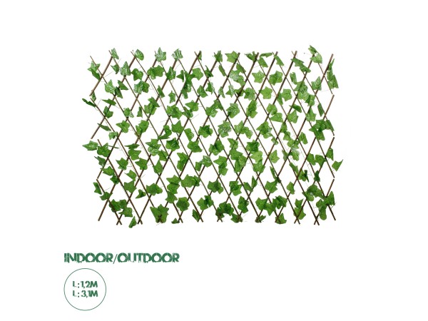 GloboStar® Artificial Garden IVY 78497 Πτυσσόμενη Πέργκολα Τεχνητής Φυλλωσιάς - Κάθετος Κήπος Σύνθεση Κισσός Μ110 x Π10 x Υ120cm (min) Μ310 x Π10 x Υ45cm (max)