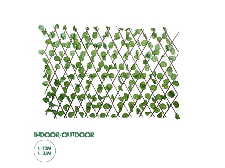 GloboStar® Artificial Garden NASTURTIUM 78498 Πτυσσόμενη Πέργκολα Τεχνητής Φυλλωσιάς - Κάθετος Κήπος Σύνθεση Ινδοκάρδαμο Μ110 x Π10 x Υ120cm (min) Μ310 x Π10 x Υ45cm (max)