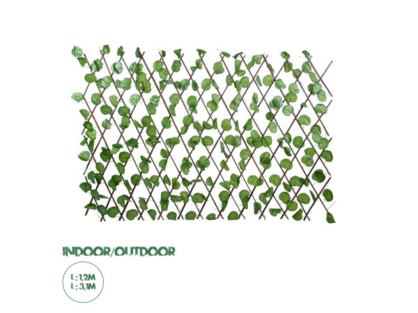 GloboStar® Artificial Garden NASTURTIUM 78498 Πτυσσόμενη Πέργκολα Τεχνητής Φυλλωσιάς - Κάθετος Κήπος Σύνθεση Ινδοκάρδαμο Μ110 x Π10 x Υ120cm (min) Μ310 x Π10 x Υ45cm (max)