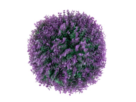 GloboStar® 78521 Artificial - Συνθετικό Τεχνητό Διακοσμητικό Φυτό Θάμνος Πυξάρι Πράσινο - Μωβ Φ36cm