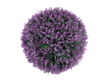 GloboStar® 78522 Artificial - Συνθετικό Τεχνητό Διακοσμητικό Φυτό Θάμνος Πυξάρι Πράσινο - Μωβ Φ46cm