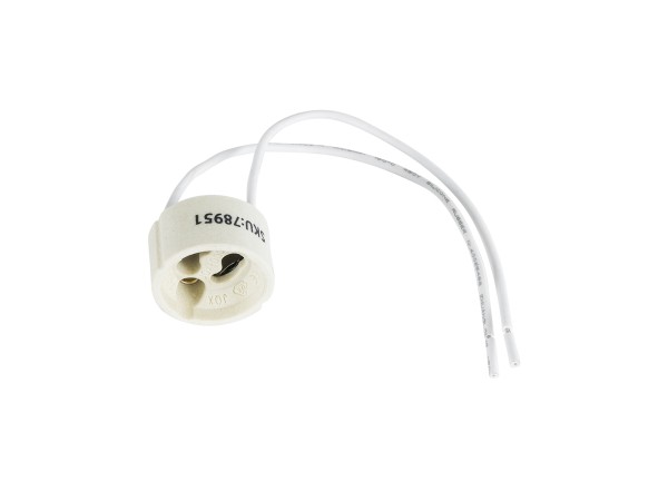 GloboStar® LAMPHOLDER 78951 Ντουί GU10 Πορσελάνης με 15cm Καλώδιο - IP20 - Φ2.7 x Μ15cm - 5 Χρόνια Εγγύηση