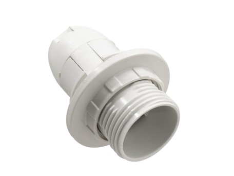 GLOBOSTAR® LAMPHOLDER 78962 Ντουί E14 με Ροδέλα IP20 Λευκό - Μ4.5 x Π4.5 x Υ5.6cm