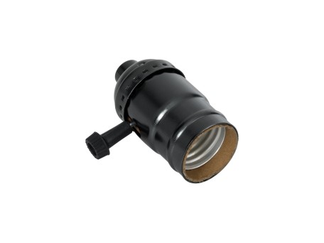 GloboStar® 78967 Ντουί Vintage Industrial Retro E27 με Διακόπτη ON/OFF - Μαύρο - Μ5.5 x Π3.6 x Υ7cm