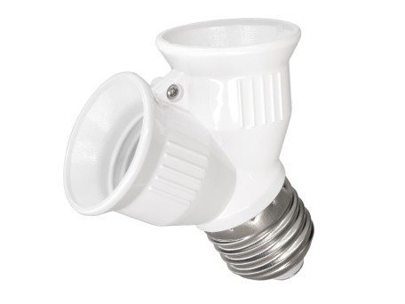 GLOBOSTAR® ADAPTOR 78969 Αντάπτορας/Μετατροπέας από Ντουί E27 σε 2 x E27 IP20 - Μ7.4 x Π7.4 x Υ7.4cm