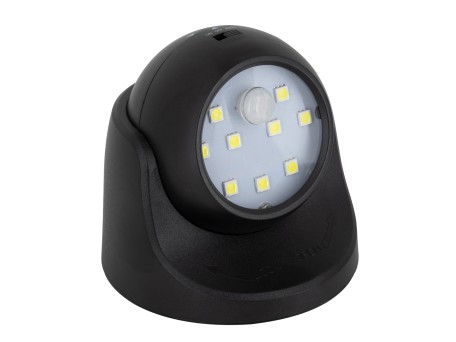 GloboStar® 79001 Μαύρο Φωτιστικό Μπαταρίας σε Σχήμα Κάμερας LED SMD 3W 300lm με Αισθητήρα Ημέρας-Νύχτας και PIR Αισθητήρα Κίνησης Ψυχρό Λευκό 6000K