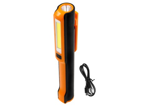 GloboStar® 79017 Φορητός Επαναφορτιζόμενος Φακός Εργασίας Work Light LED COB 3W + 3W 350lm με 3 Modes & 1 x Μπαταρία 1200mAh Li-ion Ψυχρό Λευκό 6000K