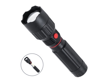 GloboStar® 79019 Φορητός Φακός Χειρός LED COB 3W Front + 3W Side 300lm Zoom 1° έως 60° Μοιρών Πτυσσόμενος με 3 Modes Αδιάβροχο IP54 Ψυχρό Λευκό 6000K