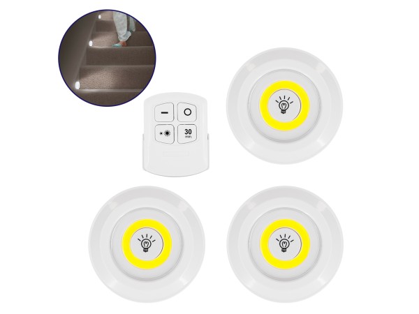 GLOBOSTAR® NEONSIGN 79044 Διακοσμητικό Φωτιστικό Τοίχου Νυκτός με RF Ασύρματο Χειριστήριο LED 6W 600lm 120° DC 3.6V με 11xAAA Μπαταρίες IP20 Ψυχρό Λευκό 6000K Dimmable - Μ9 x Π2.3 x Υ9cm - Πακέτο 3 Τεμαχίων - 2 Χρόνια Εγγύηση