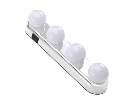 GloboStar® 79046 Φωτιστικό για Μακιγιάζ - Καθρέπτη - Πίνακα - Ντουλάπας Μπαταρίας LED 8W 500lm με Διακόπτη ON/OFF Αδιάβροχο IP54 Ψυχρό Λευκό 6000K