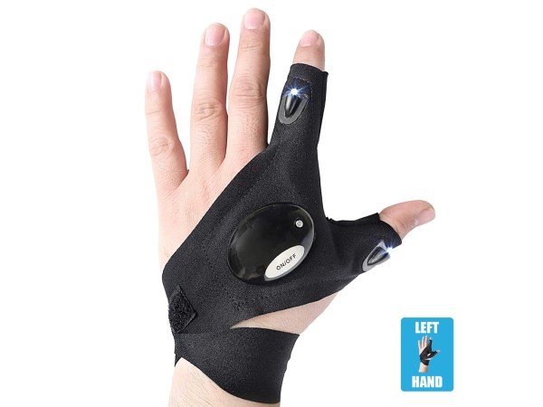 GLOBOSTAR® HANDLAMP 79067 Φακός Γάντι Χεριού LED 1W 100lm 60° DC 3V με 1xCR2016 Μπαταρία Αδιάβροχο IP44 Ψυχρό Λευκό 6000K - Μ33 x Π13.5 x Υ1cm - 1 Χρόνο Εγγύηση