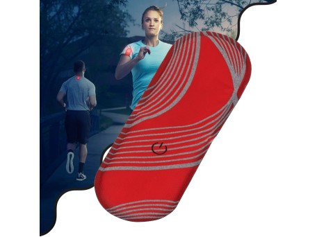 GloboStar® 79074 Μαγνητικό Clip Ασφαλείας Φωσφοριζέ Αντανακλαστικό για Ποδηλάτες & Runners με Φωτεινή Σήμανση LED & Μπαταρία CR2032 - Αδιάβροχο IP65 Κόκκινο Φωσφοριζέ