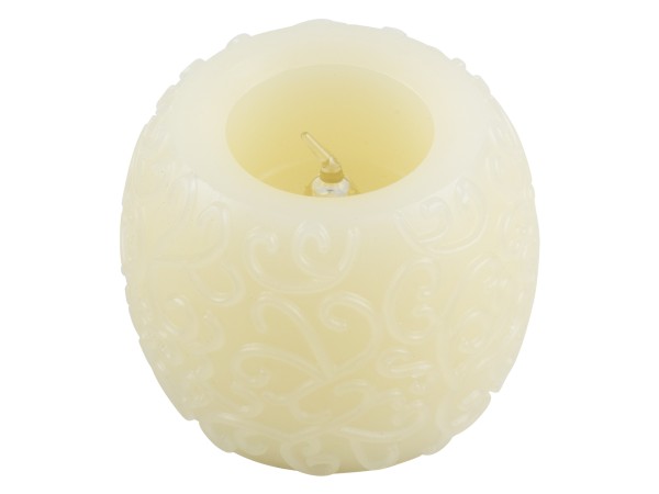 GloboStar® CANDLE 79537 Διακοσμητικό Realistic Κερί με LED Εφέ Κινούμενης Φλόγας - Μπαταρίας 3 x LR1130 Θερμό Λευκό 2700K Μπεζ D6 x H5cm