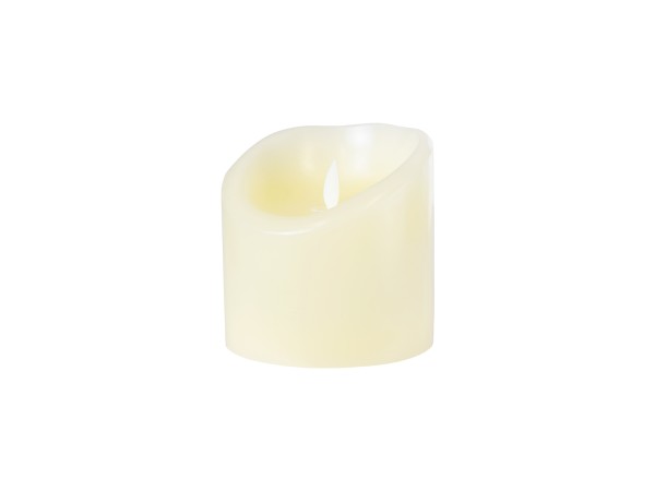 GLOBOSTAR® FIREFLAME 79541 Διακοσμητικό Κερί Παραφίνης με Εφέ Κινούμενης Φλόγας & IR Ασύρματο Χειριστήριο LED 0.5W 25lm 180° DC 3V με 2xAA Μπαταρίες IP20 Θερμό Λευκό 2700K Dimmable - Μπεζ - Μ10 x Π10 x Υ10cm - 2 Χρόνια Εγγύηση