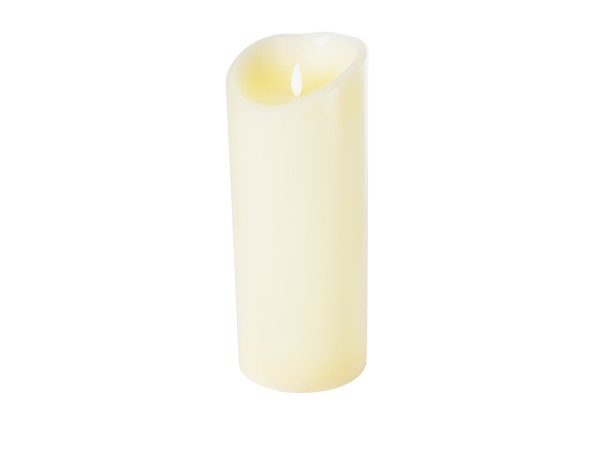 GLOBOSTAR® FIREFLAME 79544 Διακοσμητικό Κερί Παραφίνης με Εφέ Κινούμενης Φλόγας & IR Ασύρματο Χειριστήριο LED 0.5W 25lm 180° DC 3V με 2xAA Μπαταρίες IP20 Θερμό Λευκό 2700K Dimmable - Μπεζ -  Μ10 x Π10 x Υ25cm - 2 Χρόνια Εγγύηση