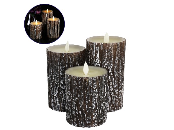 GLOBOSTAR® EVERFLAME 79562 Διακοσμητικό Κερί Παραφίνης με Εφέ Κινούμενης Φλόγας & IR Ασύρματο Χειριστήριο LED 0.5W 25lm 120° DC 3V με 2xAA Μπαταρίες IP20 Θερμό Λευκό 2700K Dimmable - Μ7.5 x Π7.5 x Υ15cm - Πακέτο 3 Τεμαχίων - 1 Χρόνο Εγγύηση