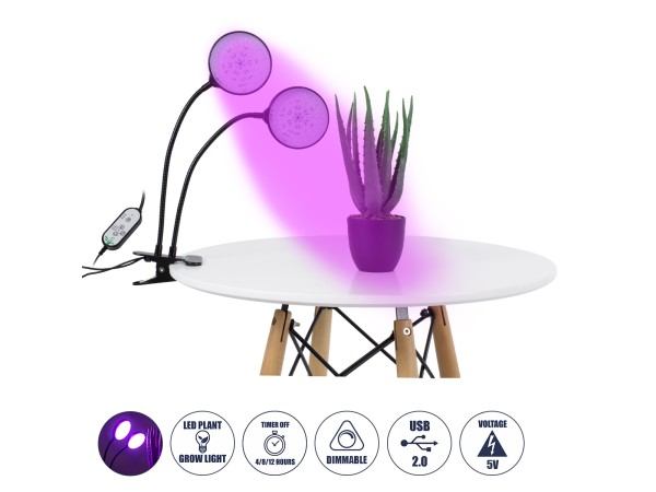 GLOBOSTAR® GROWME 79650 Φωτιστικό Ανάπτυξης Φυτών με Ενσωματωμένο Χειριστήριο LED 10W 300lm 120° DC 5V με USB 2.0 IP20 Πολύχρωμο Πλήρους Φάσματος Κόκκινο 660nm & Μπλε 450nm & UVIR 730nm Dimmable - Sanan SMD Chip - Μαύρο - Μ10 x Π30 x Υ36cm - 2 Χρόνια Εγγύ GLOBOSTAR® GROWME 79650 Φωτιστικό Ανάπτυξης Φυτών με Ενσωματωμένο Χειριστήριο LED 10W 300lm 120° DC 5V με USB 2.0 IP20 Πολύχρωμο Πλήρους Φάσματος Κόκκινο 660nm & Μπλε 450nm & UVIR 730nm Dimmable - Sanan SMD Chip - Μαύρο - Μ10 x Π30 x Υ36cm - 2 Χρόνια Εγγύ