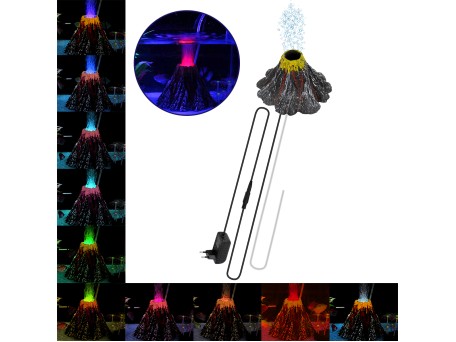 GloboStar® 79684 Φωτιστικό Ενυδρείου & Οξυγονωτής / Μηχανισμός Φυσαλίδων Φ15cm LED 6W 180° AC 230V Αδιάβροχο IP68 με Αυτόματη Εναλλαγή Χρωμάτων Πολύχρωμο RGB