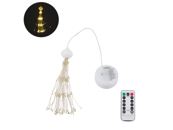 GloboStar® 79795 Διακοσμητική Γιρλάντα Μπαταρίας (3xAAA Δεν Περιλαμβάνονται) 200 LED 3 Watt και Ασύρματο Χειριστήριο 8 Προγραμμάτων Φωτισμού Dimmable Θερμό Λευκό 3000K