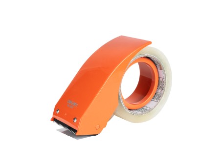 GLOBOSTAR® PACKAGING 79950 Επαγγελματική Μηχανή για Αυτοκόλλητη Ταινία Συσκευασίας Φάρδους έως 5.5cm & Μήκους έως 150 Μέτρων - Πορτοκαλί - Μ8.5 x Π8.5 x Υ9cm
