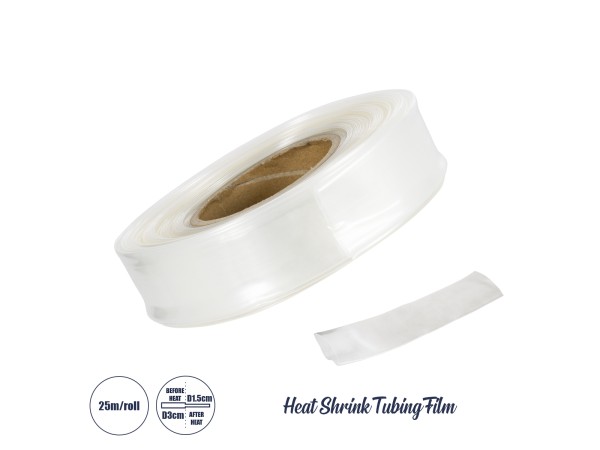 GLOBOSTAR® SHRINKTUBE 79969 Θερμοσυστελλόμενο Μακαρόνι Στεγανοποίησης για Neon Flex LED Αδιάβροχο IP65 - Διάφανο - Μ250 x Π3 x Υ3cm/Π1.5 x Υ1.5cm - Ρολό 25 Μέτρων