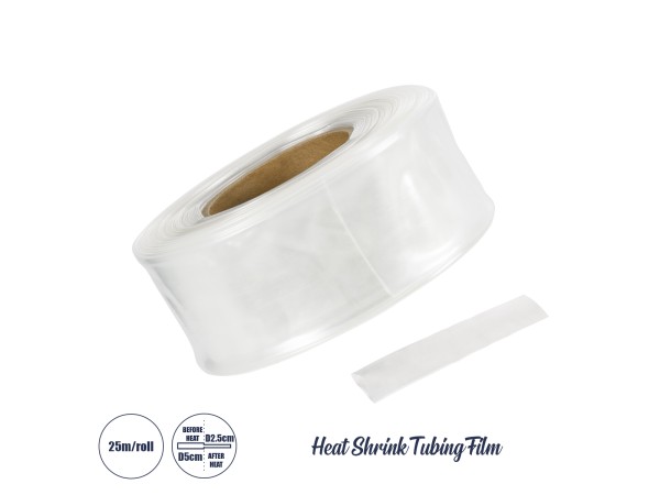 GLOBOSTAR® SHRINKTUBE 79971 Θερμοσυστελλόμενο Μακαρόνι Στεγανοποίησης για Neon Flex LED Αδιάβροχο IP65 - Διάφανο - Μ250 x Π5 x Υ5cm/Π2.5 x Υ2.5cm - Ρολό 25 Μέτρων