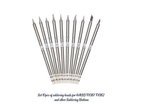 GloboStar® 79977 Drillpro T12 ΣΕΤ 10 Κεφαλών για Κολλητήρι - Σταθμού Συγκόλλησης Συμβατές με Μοντέλα  HAKKO FX951 & FX952 και για Άλλα Μοντέλα